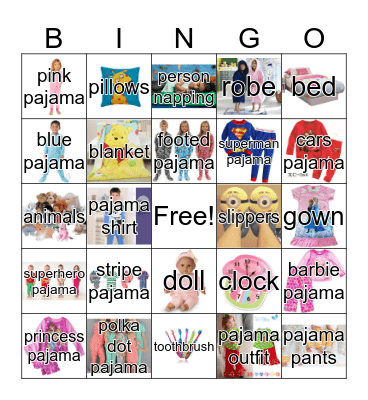 Pajama Bingo Card