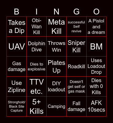 warzons 2 solos Bingo Card