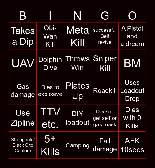 warzons 2 solos Bingo Card