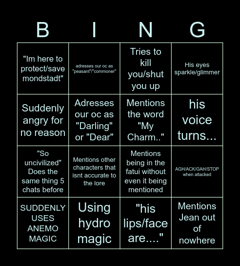 Yerik AI bingo card Bingo Card