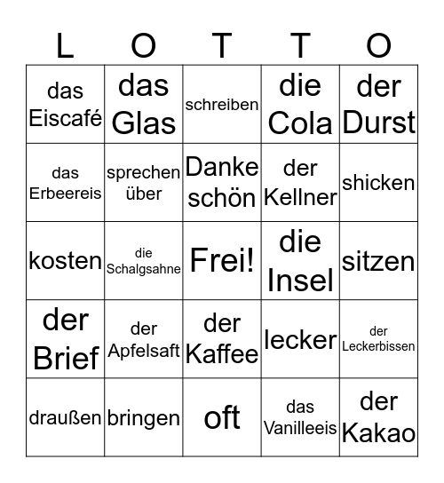 Deutsch Kapteil 6b Bingo Card