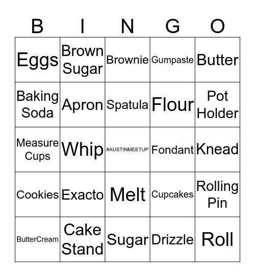 BAKERS BINGO Card