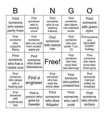 MINGLE BINGO Card