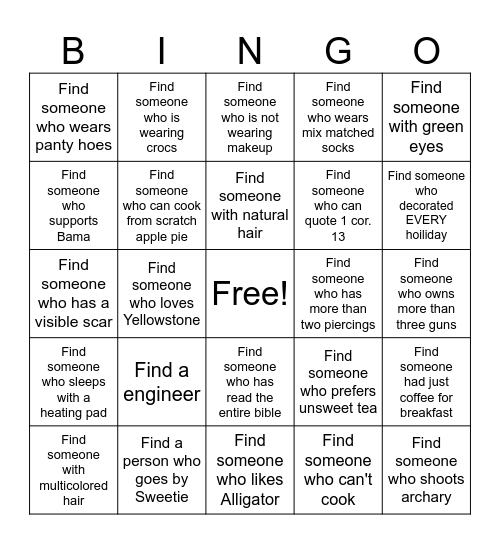 MINGLE BINGO Card