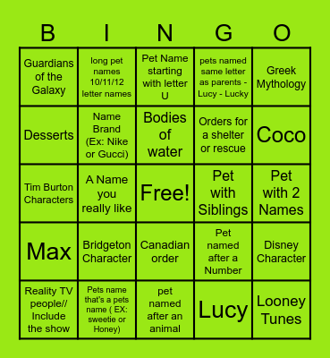 Breakfast Club Bingo Card