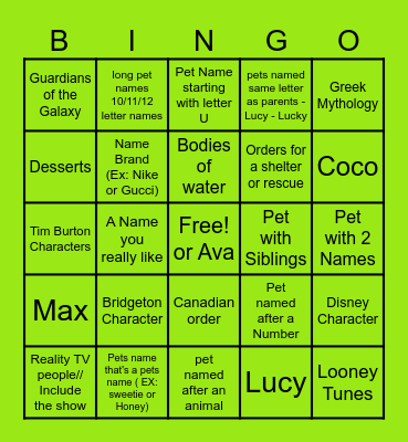 Breakfast Club Bingo Card