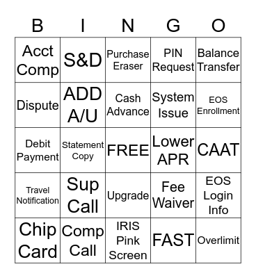 Riley's Rock Stars Bingo Card