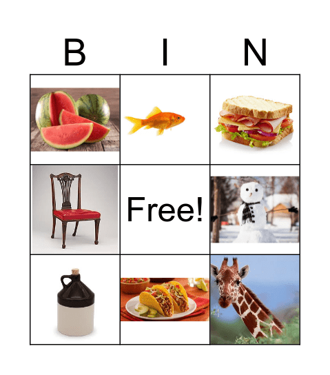 Sound Bingo 1 Bingo Card