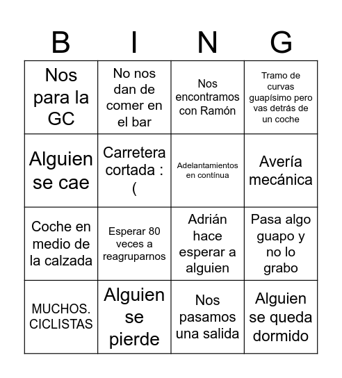 Bingo de mañana Bingo Card