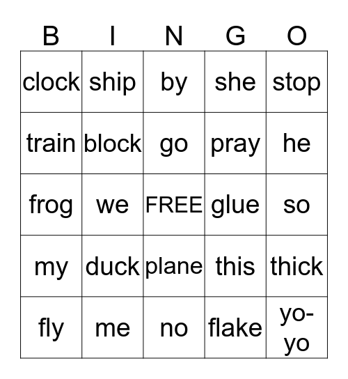 Chart 6 Bingo Card