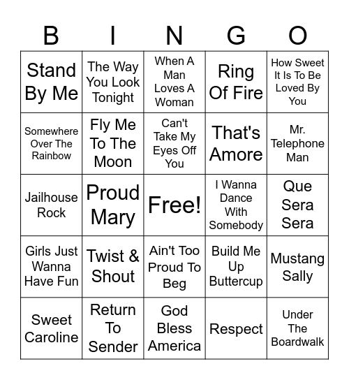 Music BINGO Card