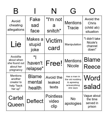 Methica's DocuSeries Bingo Card