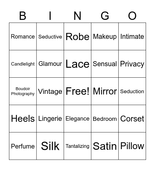 BOUDOIR BINGO Card