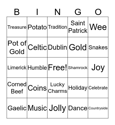 ST. PATRICK'S DAY Bingo Card