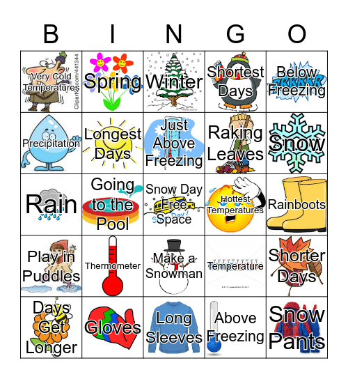 What do we know about Seasons? Bingo Card
