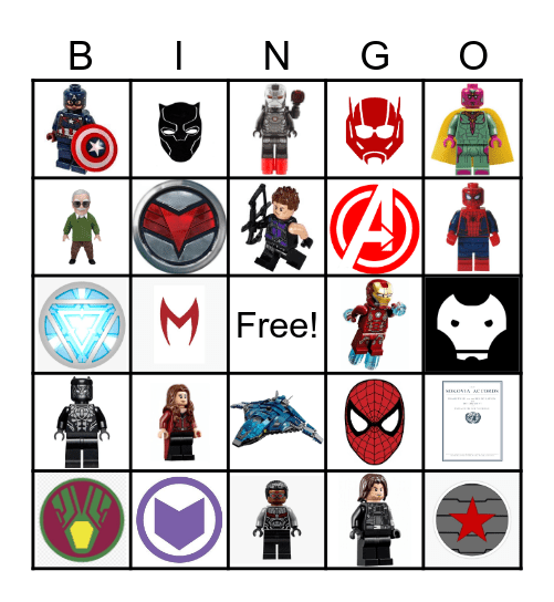 Captain America: Civil War Bingo Card
