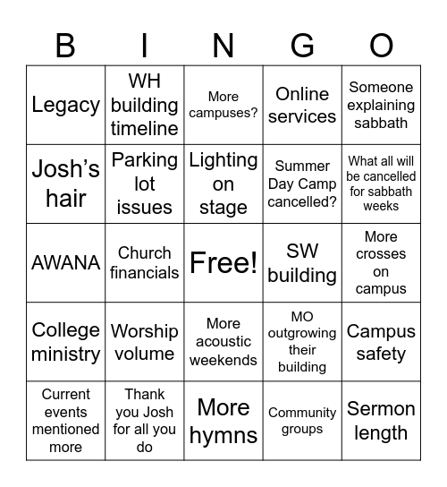 Launch Q&A 2023 Bingo Card