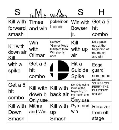 Smash Club Bingo - Intermediate Bingo Card
