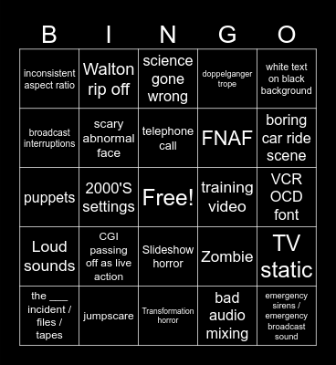 GOOSE BOOSE ARG/ANALOG/DITIGAL HORROR BINGO!! Bingo Card