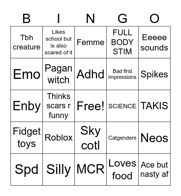 Jaye bingo Card