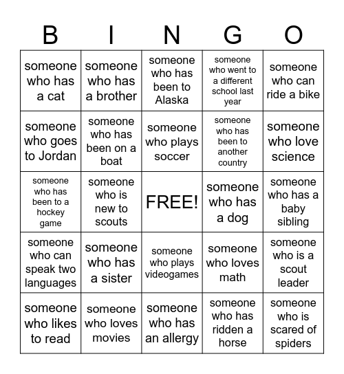 Meet Me Bingo Card