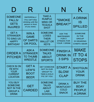 THE CRAWL IS FOR ALL Bingo Card