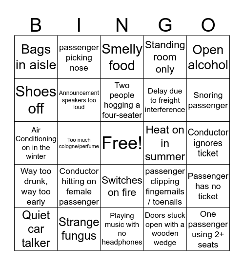 Metra Bingo Card