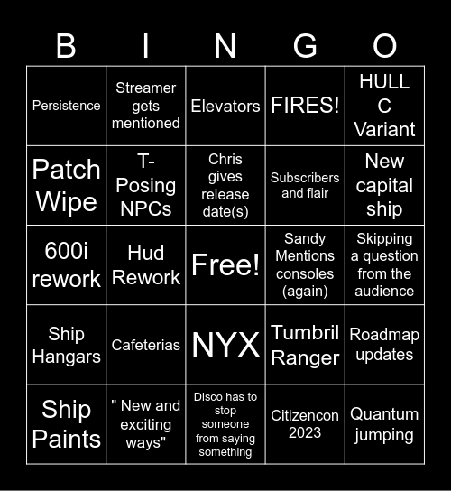 Citizencon 2023 # 3 Bingo Card