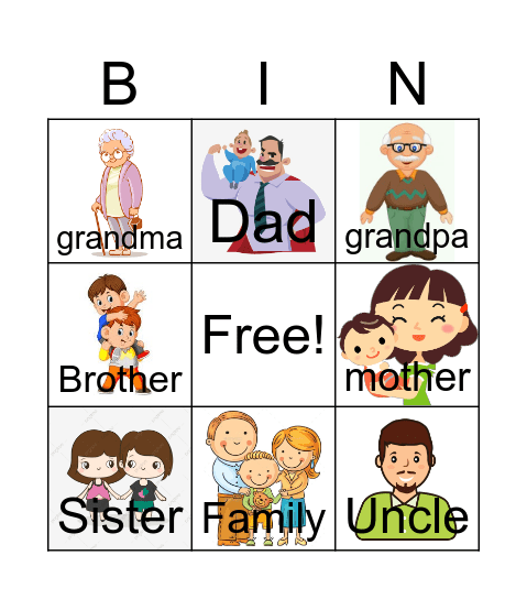 Family Bingo Card