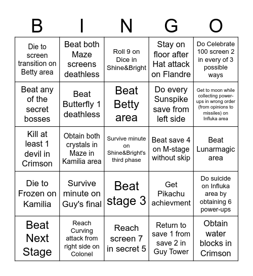 Kamilia 3 Bingo Card