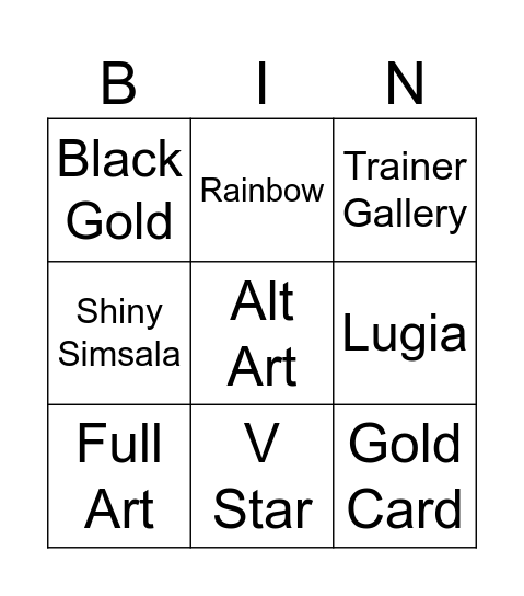 Silver Tempest Opening Bingo Card