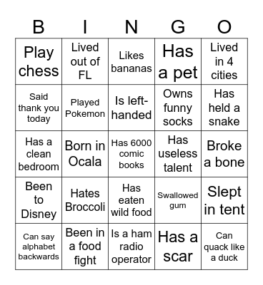 The Awesome Bingo! Bingo Card