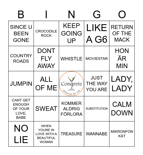 GAMLA GODINGAR & NYA HITS Bingo Card