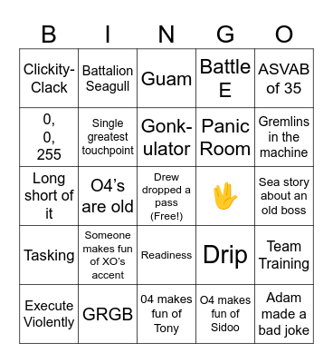 FIVE Leadership Bingo Card