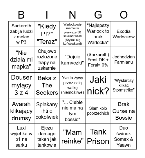 Mental Exiles bingo Card