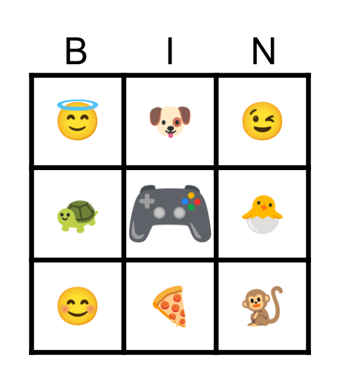 Emoji Bingo Card