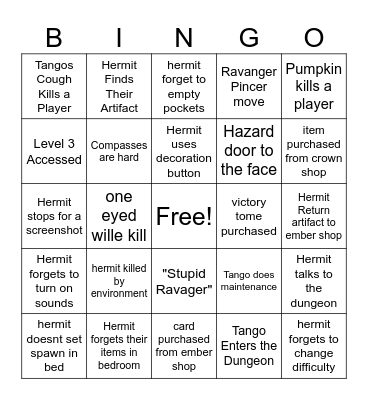 Decked Out Bingo Card