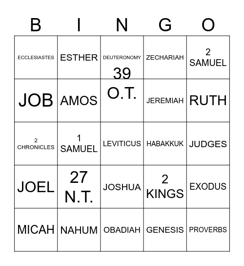OLD TESTAMENT Bingo Card