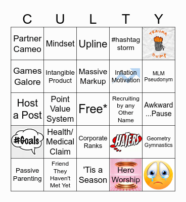 Culty Bingo Card