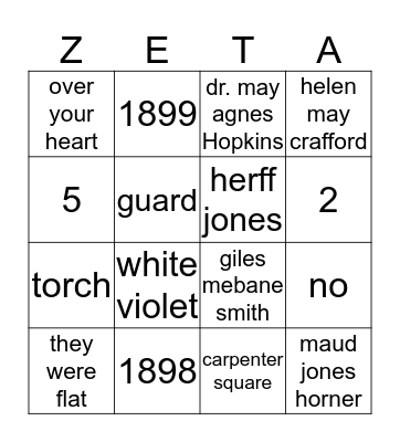 ZTA Badge Bingo Card