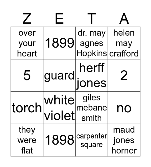 ZTA Badge Bingo Card