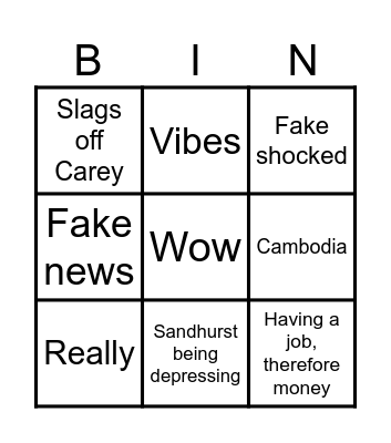 Michael Bingo Card