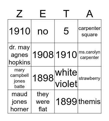 ZTA Badge Bingo Card