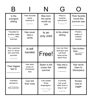 Back to Dharma School BINGO Card