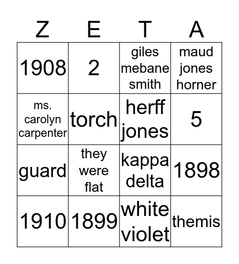 ZTA Badge Bingo Card