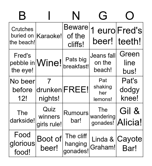 Austins Portugal Bingo!! Bingo Card