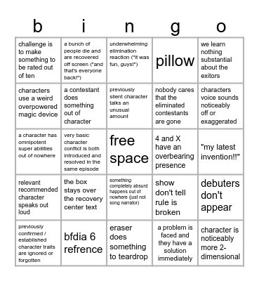 TPOT 7 BINGO Card