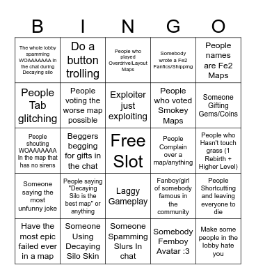 The Flood Escape 2 Bingo V1 Bingo Card