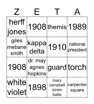 ZTA Badge Bingo Card