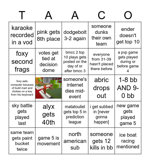 the worst bmcc bingo card Bingo Card